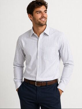 Men's Chaps striped dress shirt, 16-16 1/2"